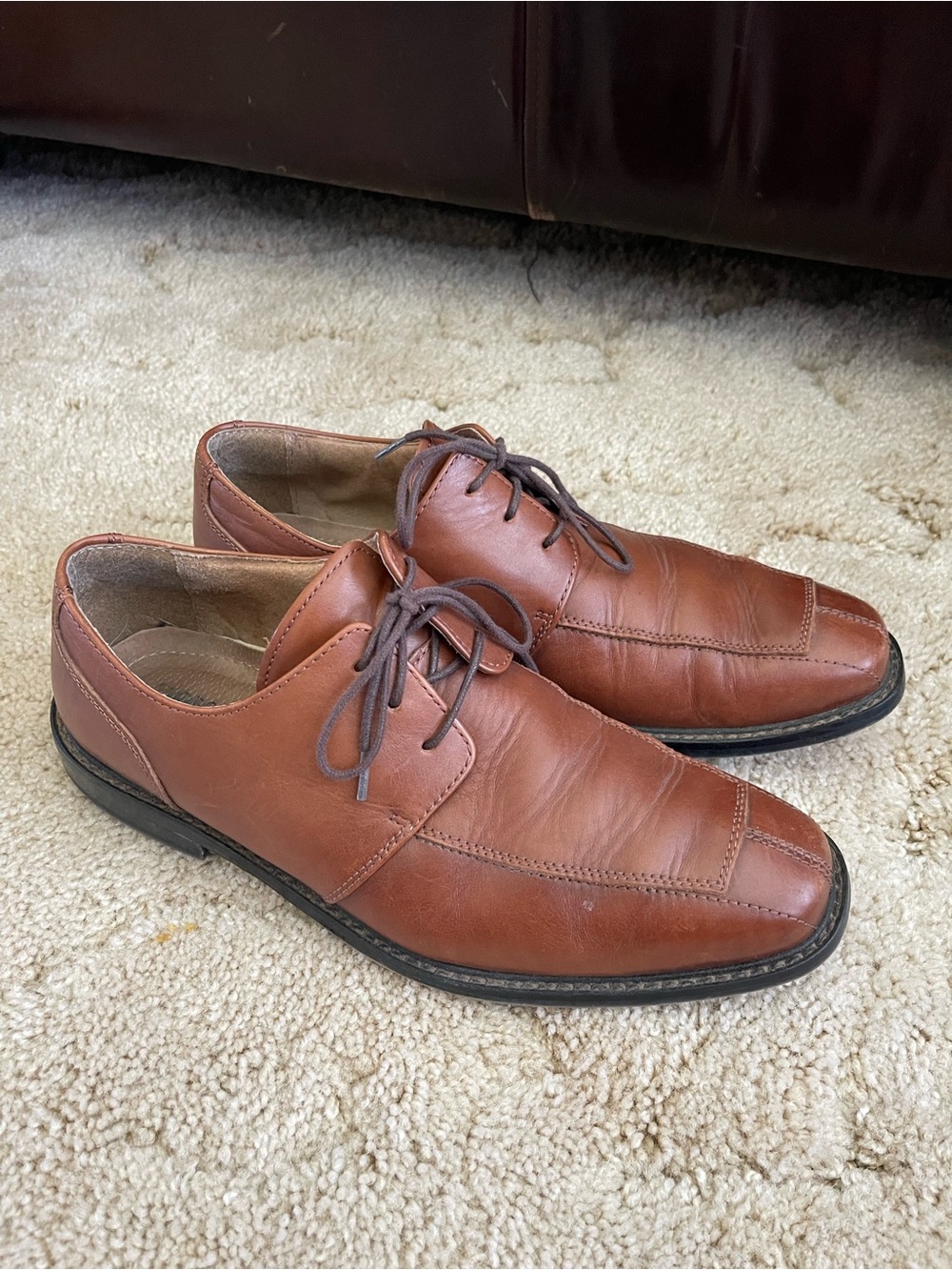 Florsheim Men's Cognac Brown Leather Lace-Up Dress Shoes
